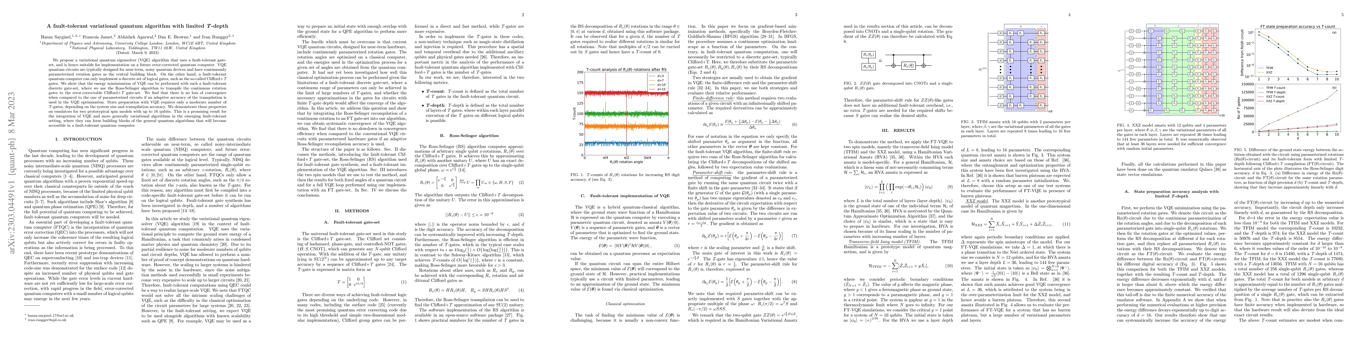 Thumbnail for A fault-tolerant variational quantum algorithm with limited T-depth
