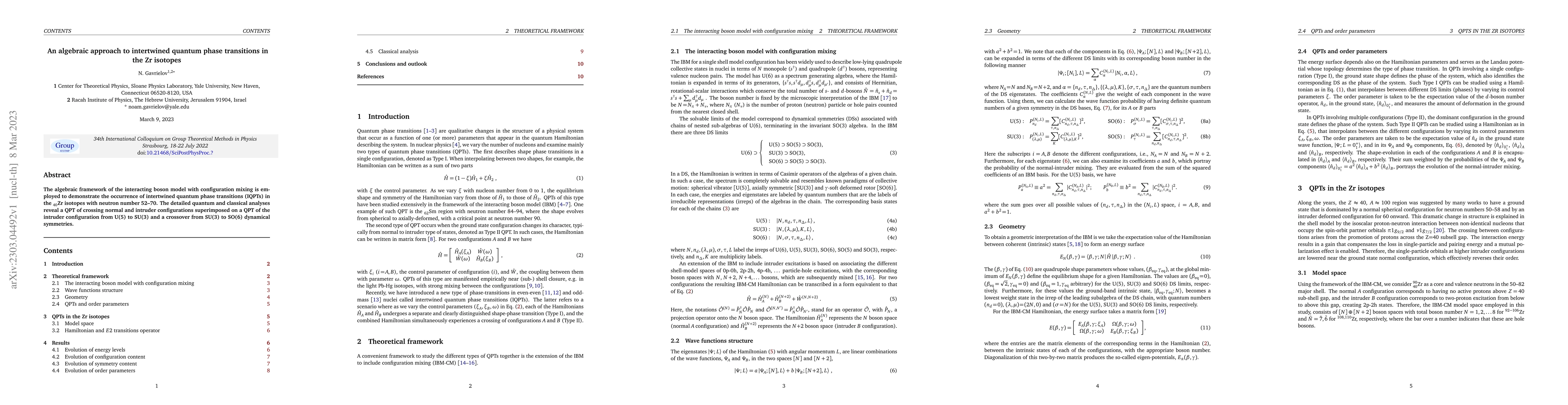 Thumbnail for An algebraic approach to intertwined quantum phase transitions in the Zr
  isotopes