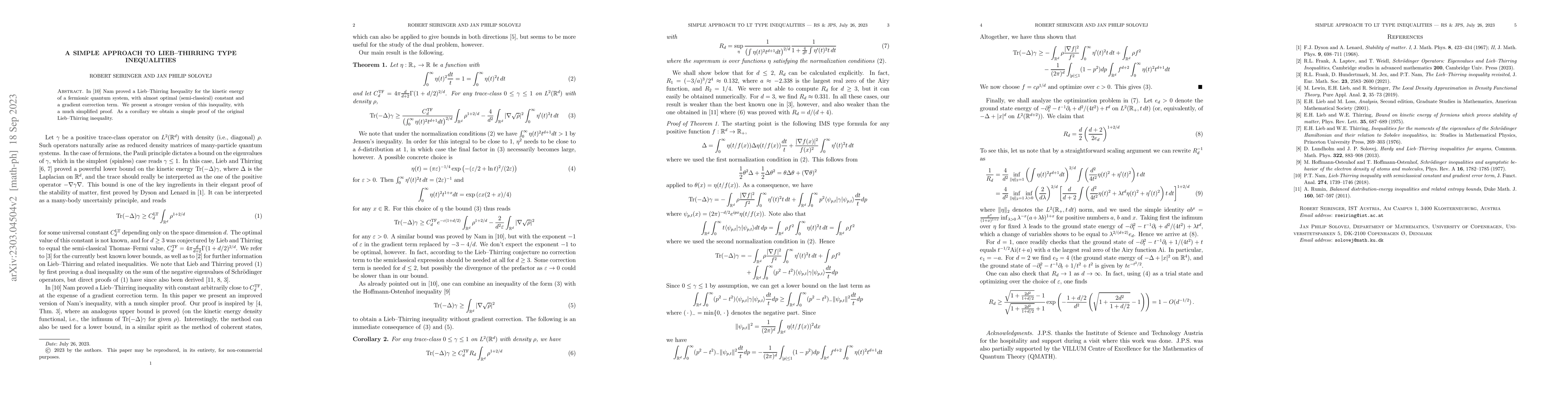 Thumbnail for A simple approach to Lieb--Thirring type inequalities