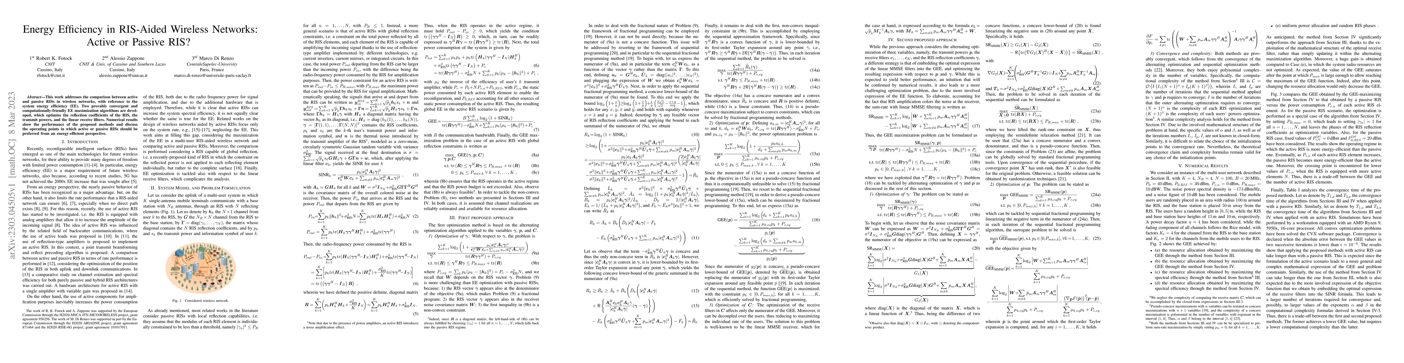 Thumbnail for Energy Efficiency in RIS-Aided Wireless Networks: Active or Passive RIS?