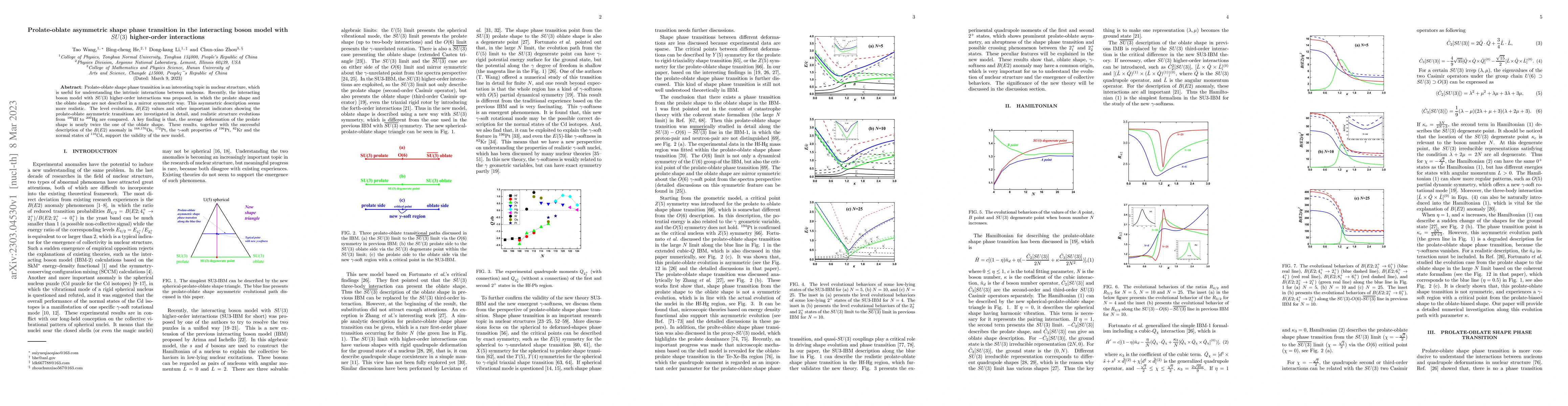 Thumbnail for Prolate-oblate asymmetric shape phase transition in the interacting
  boson model with SU (3) higher-order interactions
