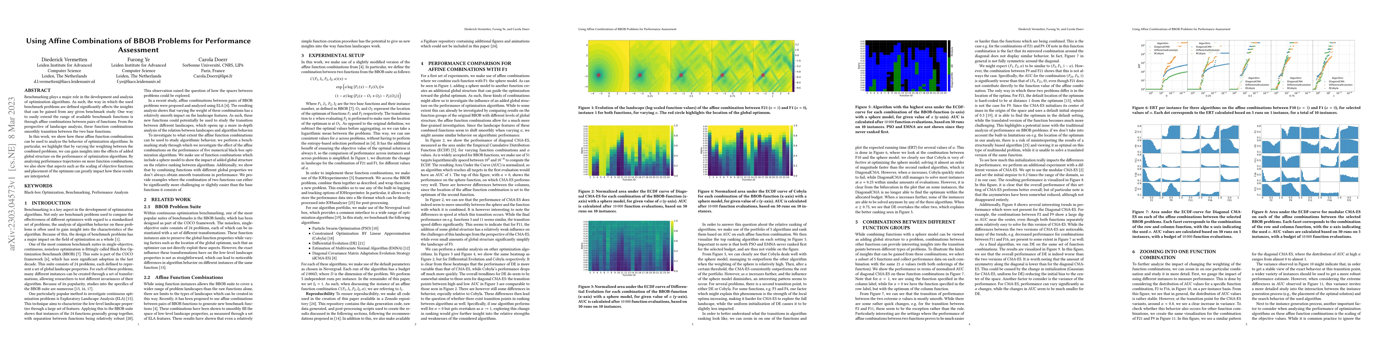 Thumbnail for Using Affine Combinations of BBOB Problems for Performance Assessment