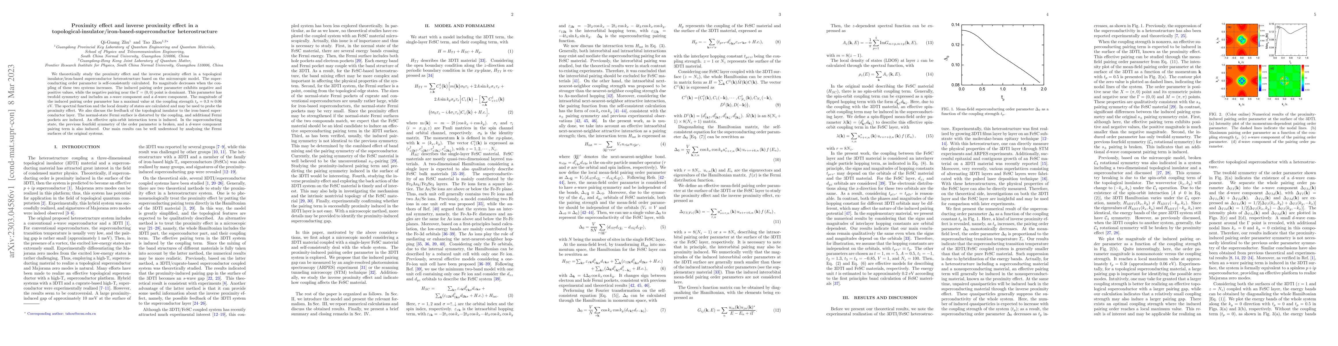 Thumbnail for Proximity effect and inverse proximity effect in a
  topological-insulator/iron-based-superconductor heterostructure
