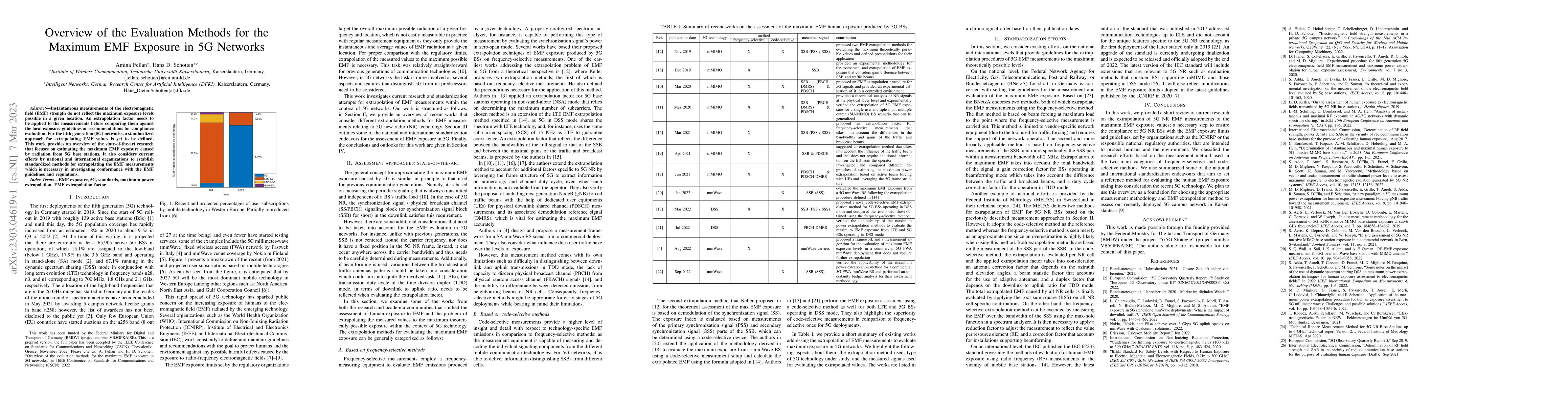 Thumbnail for Overview of the Evaluation Methods for the Maximum EMF Exposure in 5G
  Networks