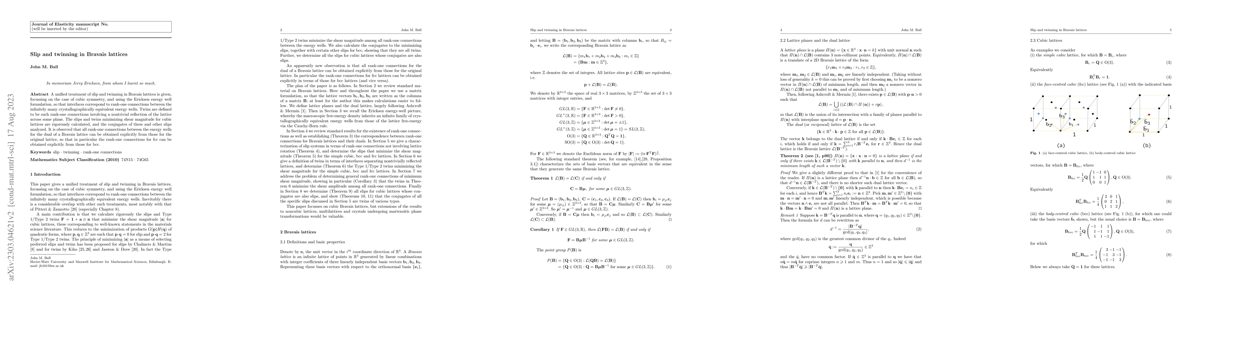 Thumbnail for Slip and twinning in Bravais lattices