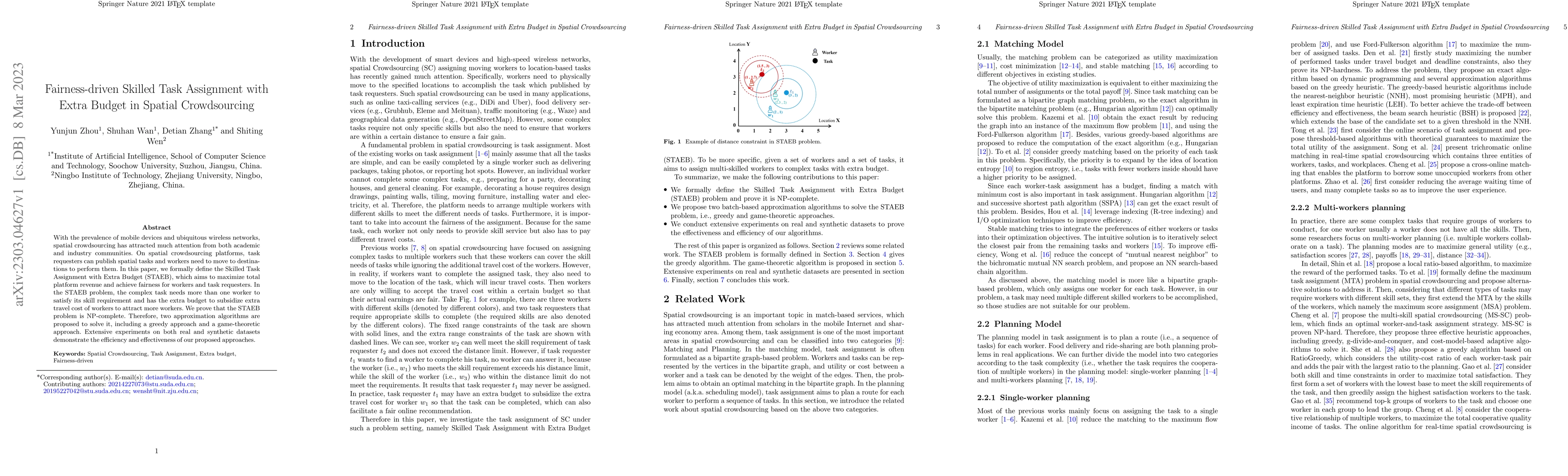 Thumbnail for Fairness-driven Skilled Task Assignment with Extra Budget in Spatial
  Crowdsourcing