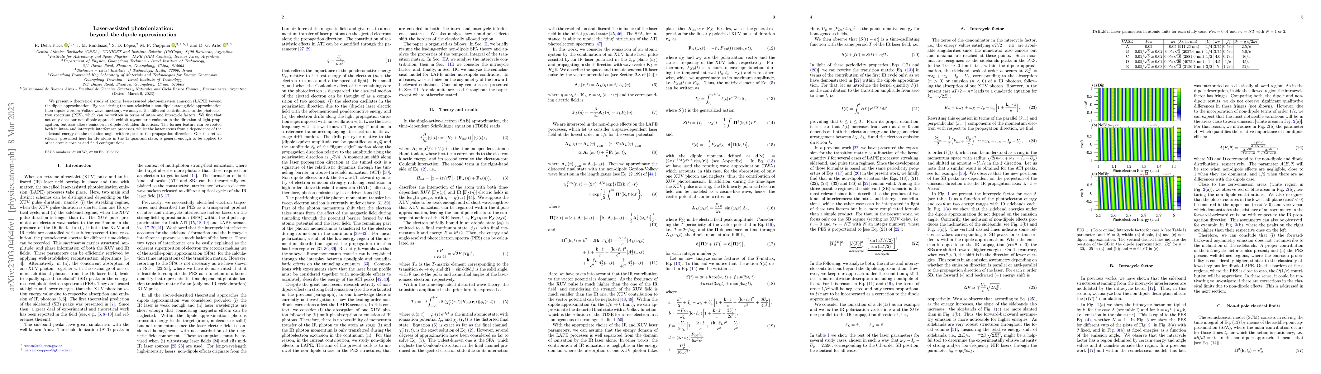 Thumbnail for Laser-assisted photoionization: beyond the dipole approximation