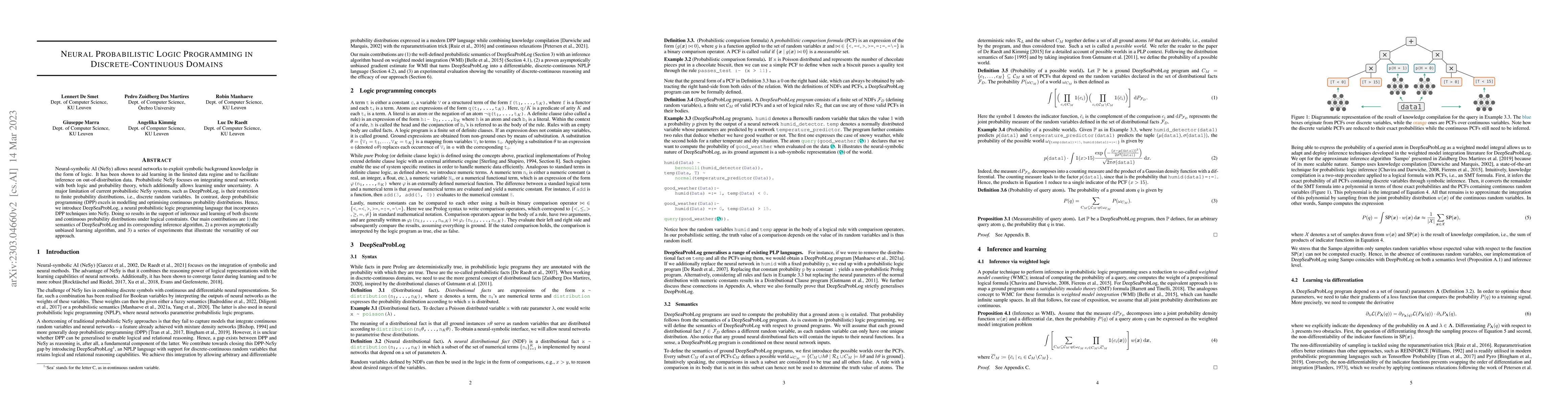 Thumbnail for Neural Probabilistic Logic Programming in Discrete-Continuous Domains
