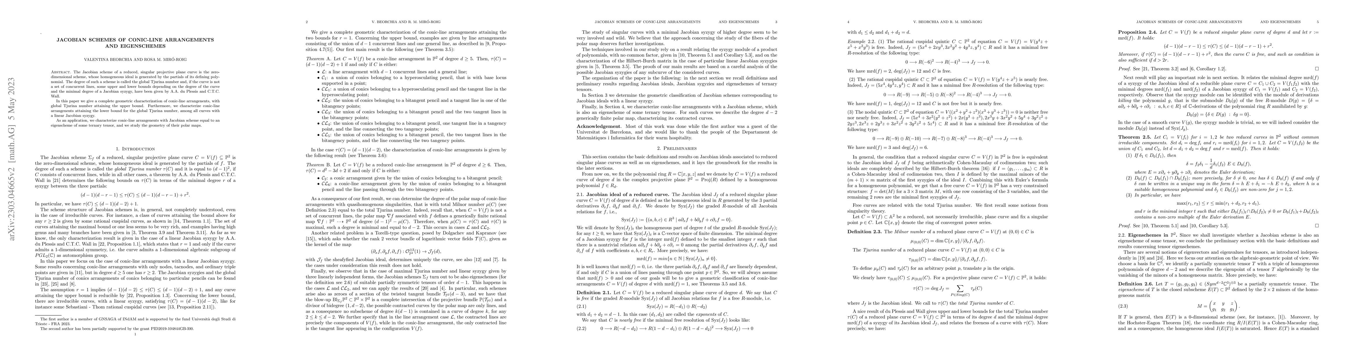 Thumbnail for Jacobian schemes of conic-line arrangements and eigenschemes