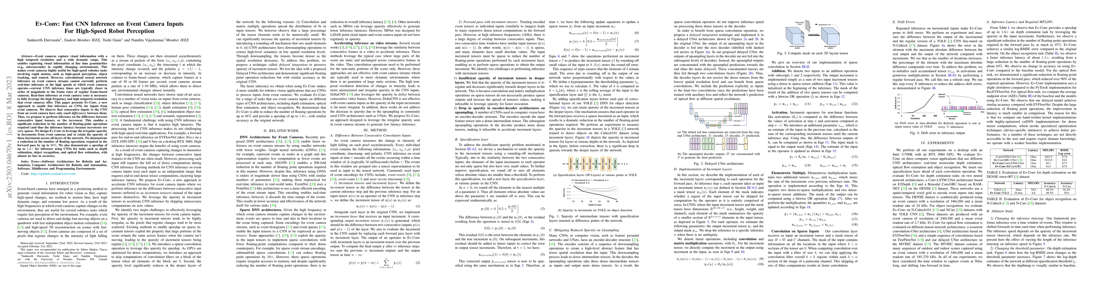 Thumbnail for EvConv: Fast CNN Inference on Event Camera Inputs For High-Speed Robot
  Perception