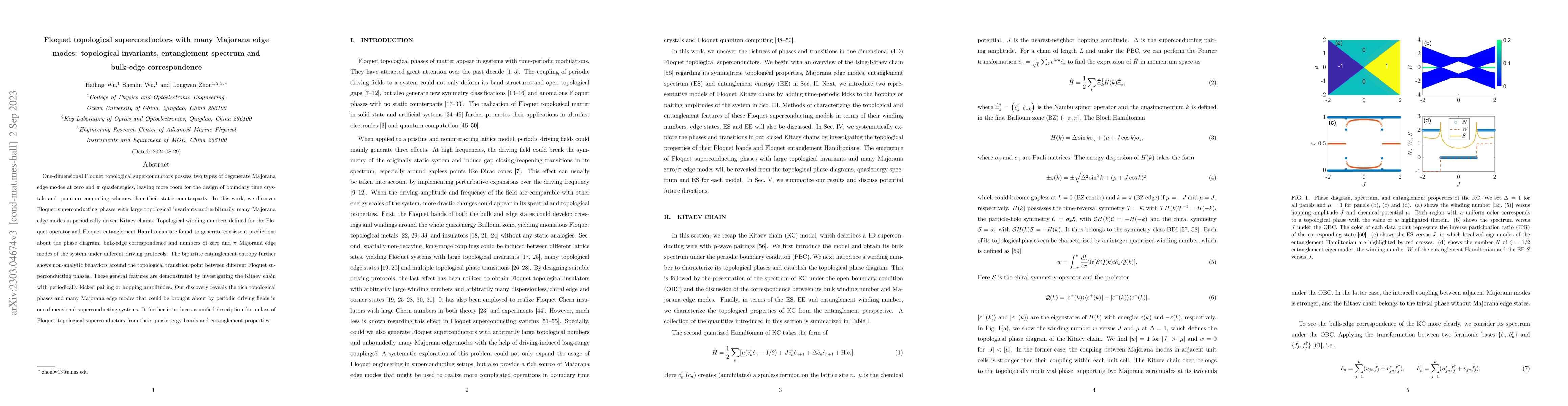Thumbnail for Floquet topological superconductors with many Majorana edge modes:
  topological invariants, entanglement spectrum and bulk-edge correspondence
