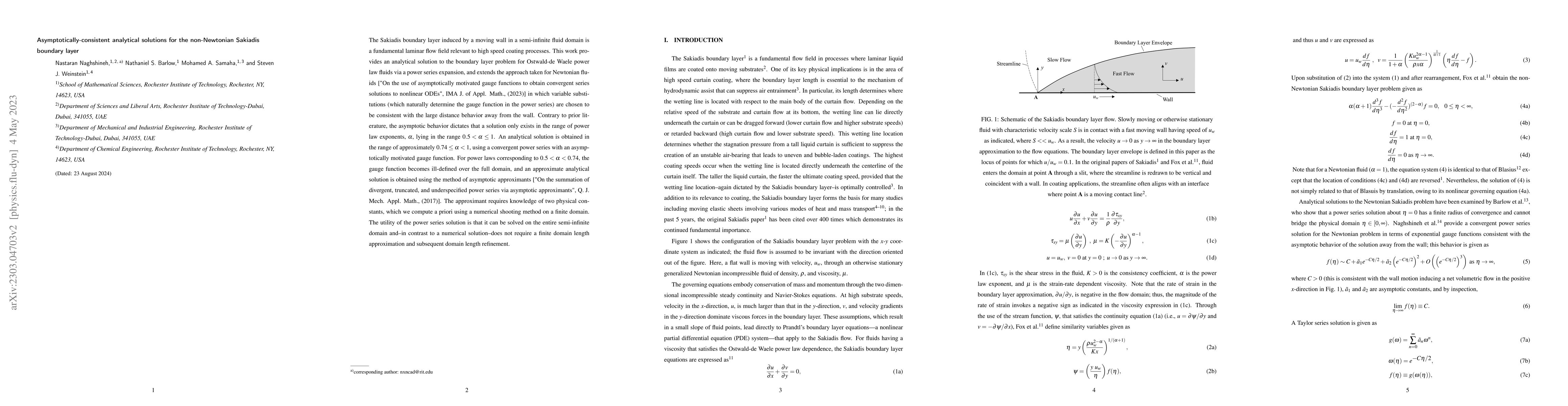 Thumbnail for Asymptotically-consistent analytical solutions for the non-Newtonian
  Sakiadis boundary layer