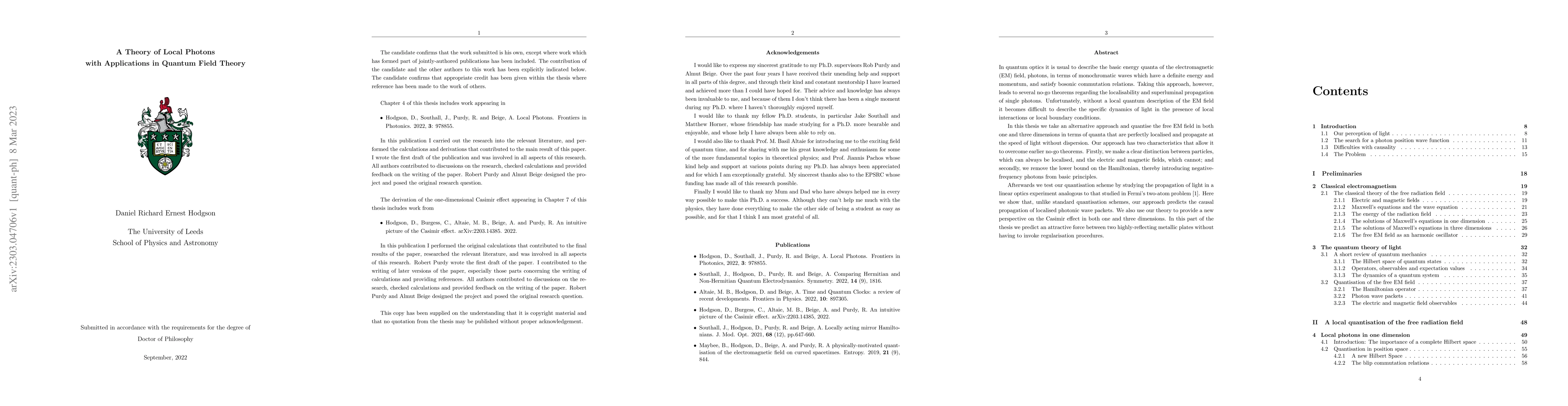 Thumbnail for A theory of local photons with applications in quantum field theory