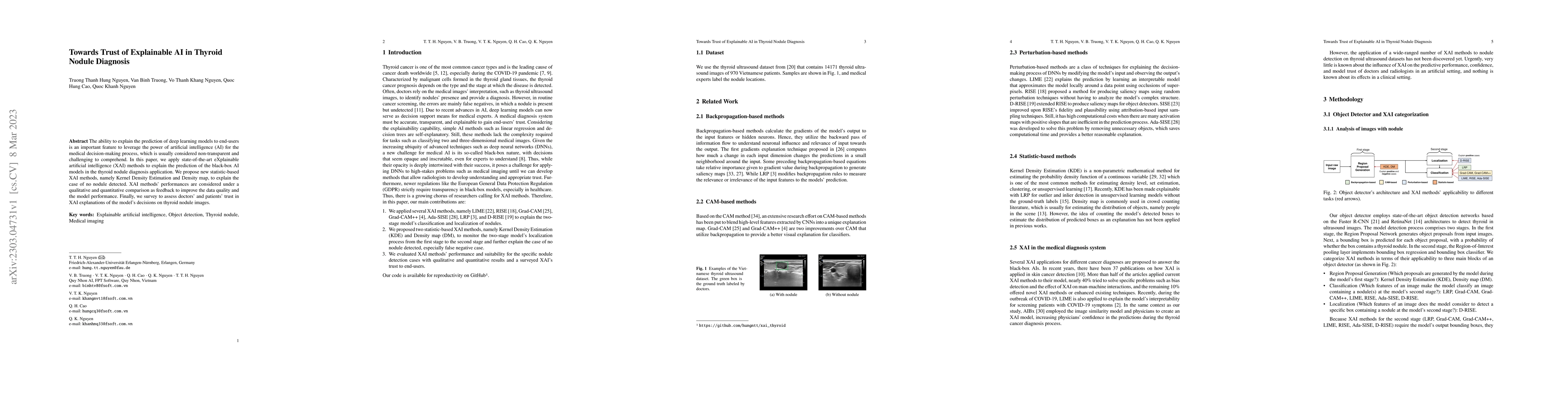 Thumbnail for Towards Trust of Explainable AI in Thyroid Nodule Diagnosis