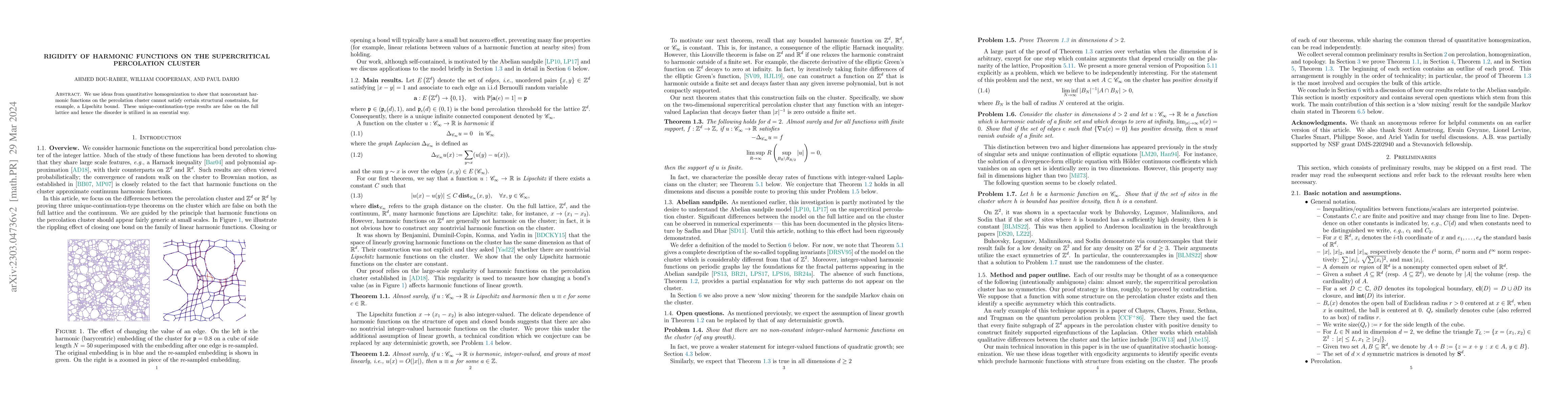 Thumbnail for Rigidity of harmonic functions on the supercritical percolation cluster