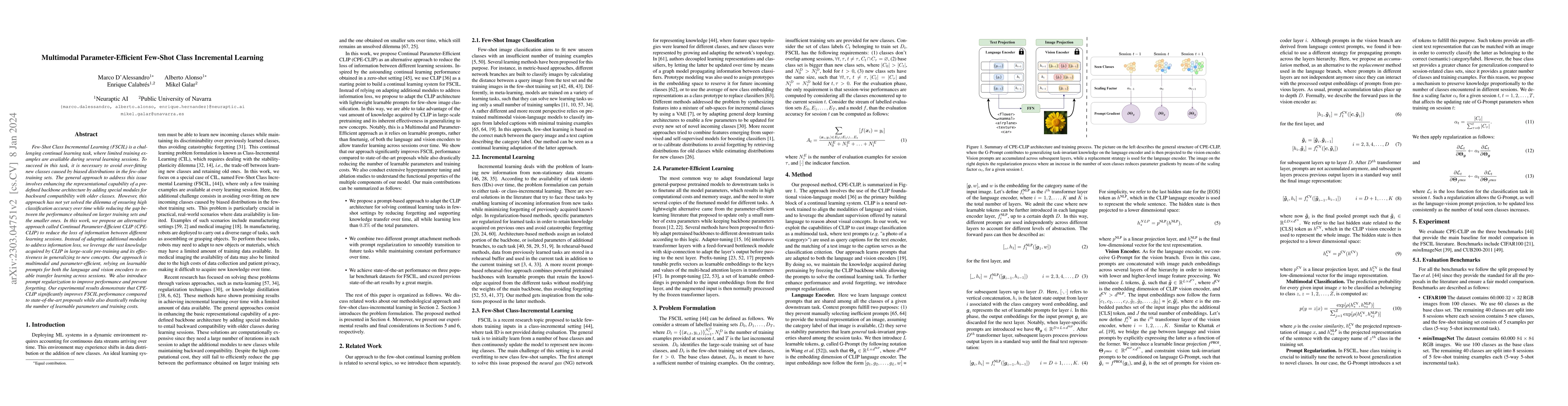 Thumbnail for Multimodal Parameter-Efficient Few-Shot Class Incremental Learning