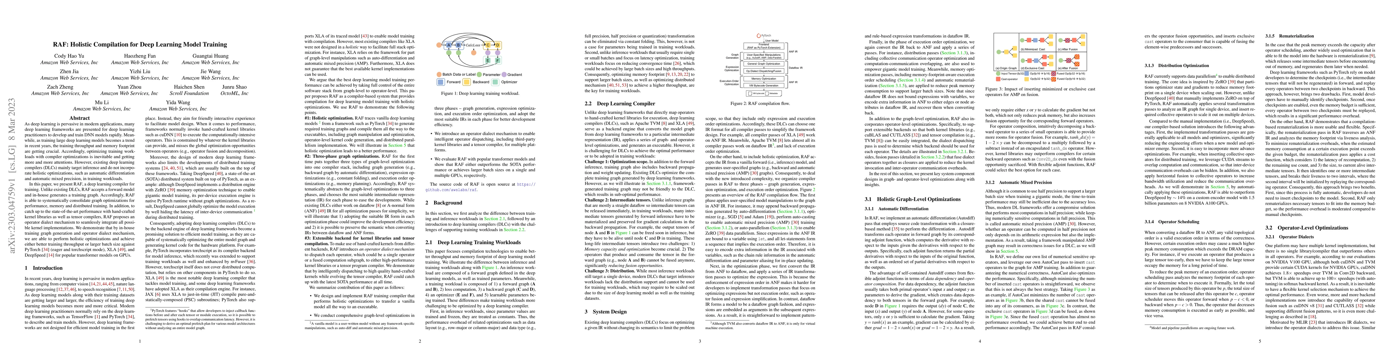 Thumbnail for RAF: Holistic Compilation for Deep Learning Model Training