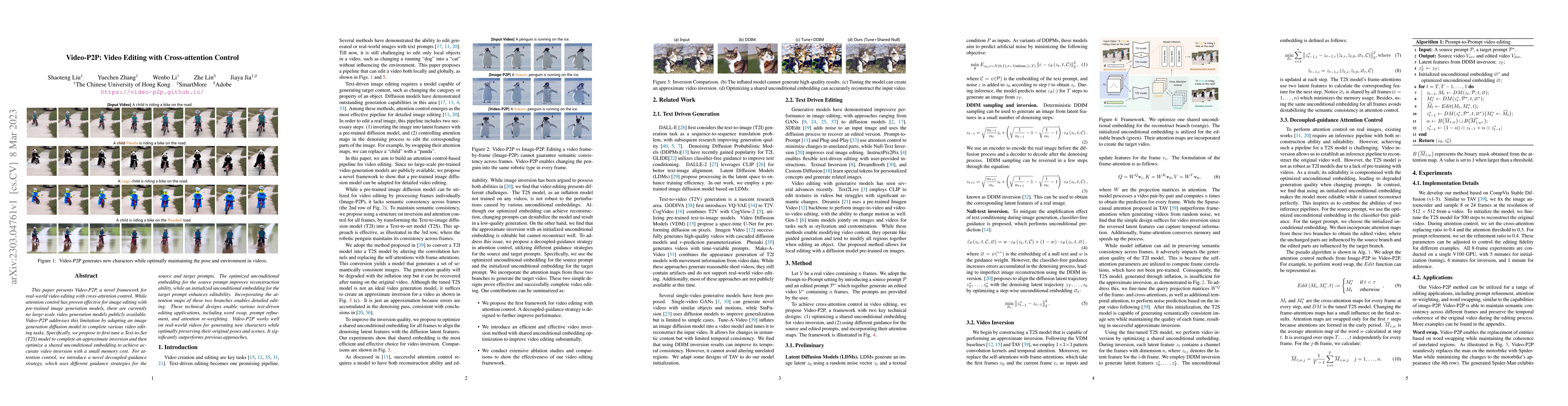 Thumbnail for Video-P2P: Video Editing with Cross-attention Control