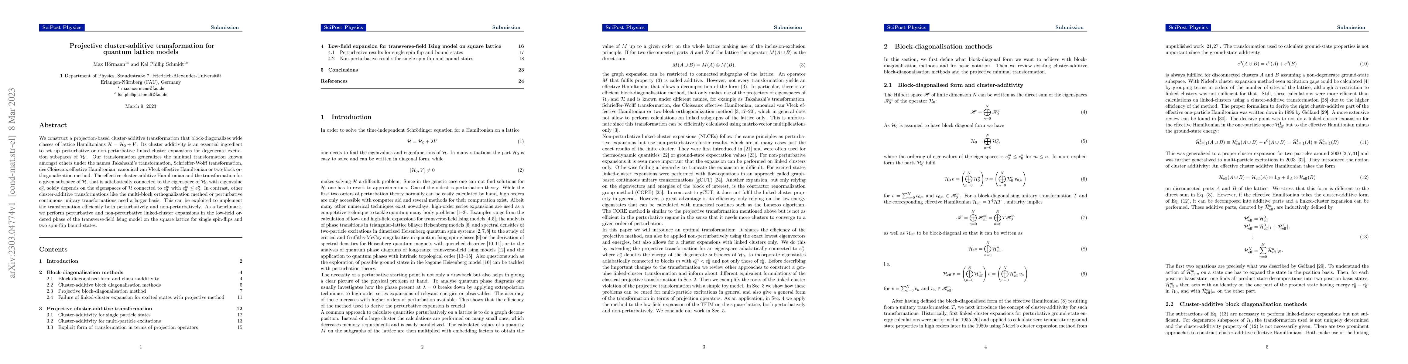 Thumbnail for Projective cluster-additive transformation for quantum lattice models
