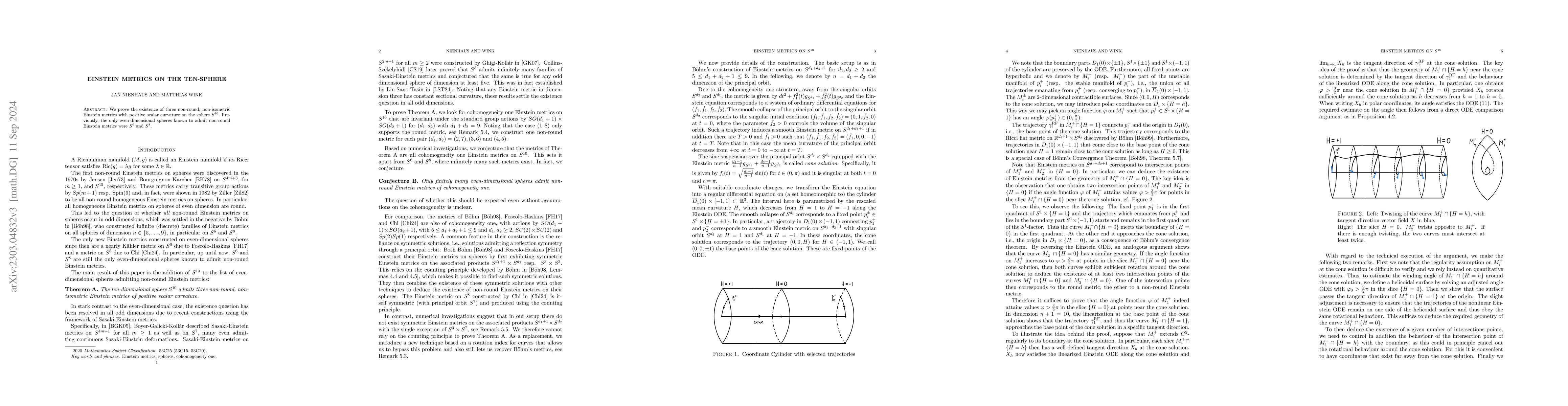 Thumbnail for Einstein metrics on the Ten-Sphere