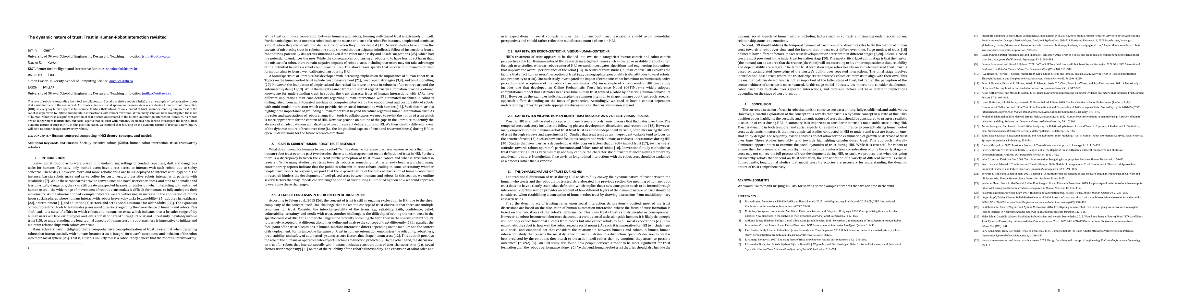 Thumbnail for The dynamic nature of trust: Trust in Human-Robot Interaction revisited