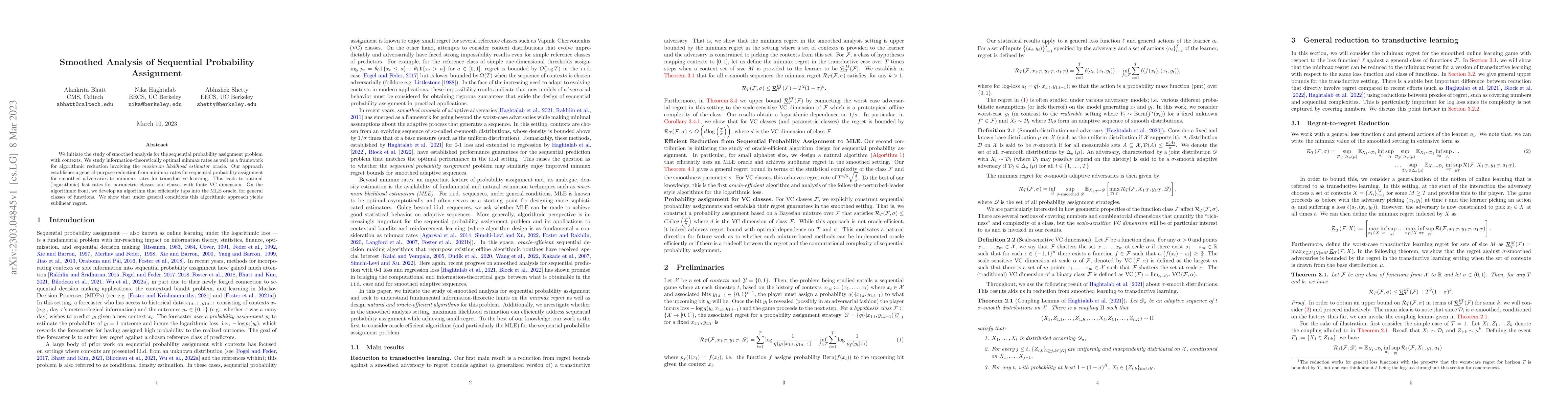 Thumbnail for Smoothed Analysis of Sequential Probability Assignment