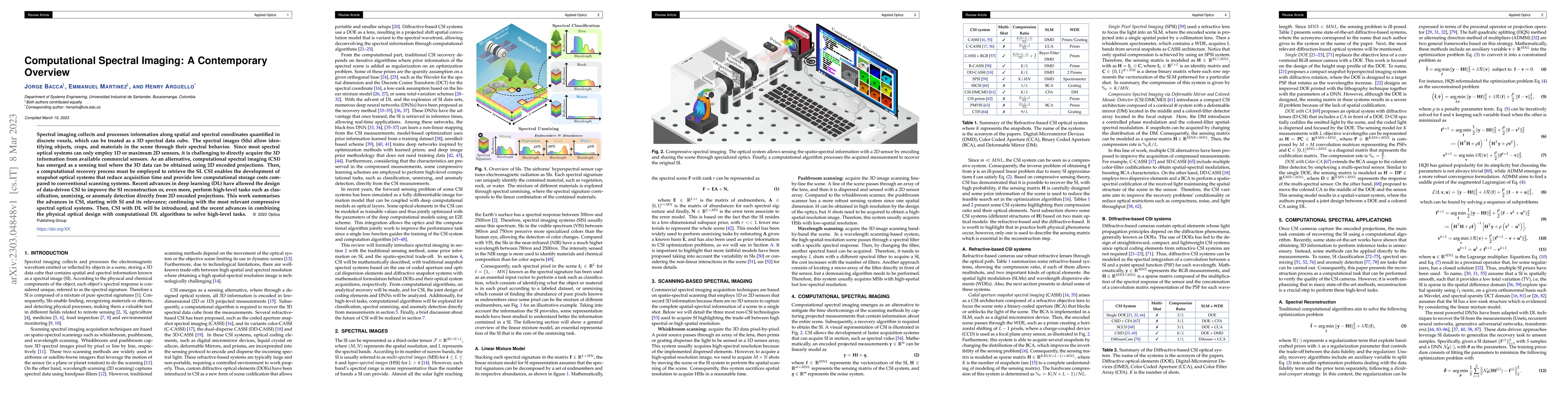Thumbnail for Computational Spectral Imaging: A Contemporary Overview