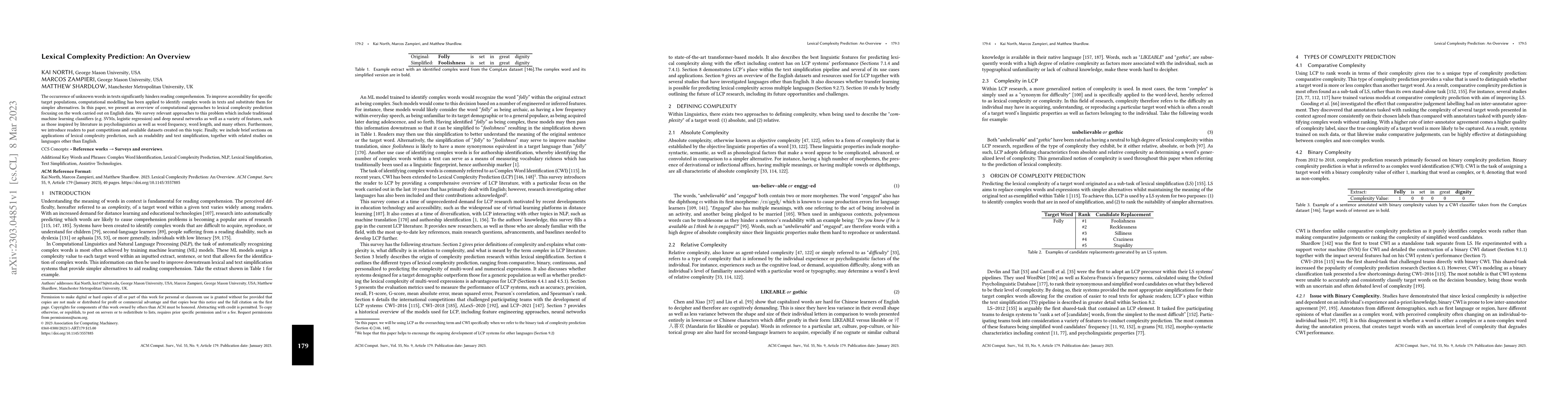 Thumbnail for Lexical Complexity Prediction: An Overview