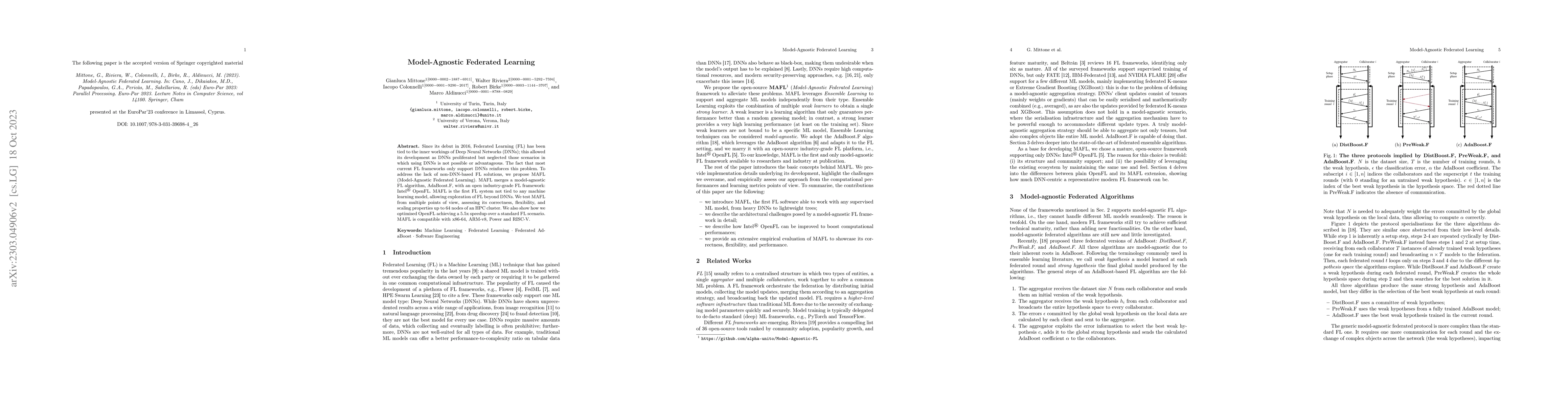 Thumbnail for Model-Agnostic Federated Learning