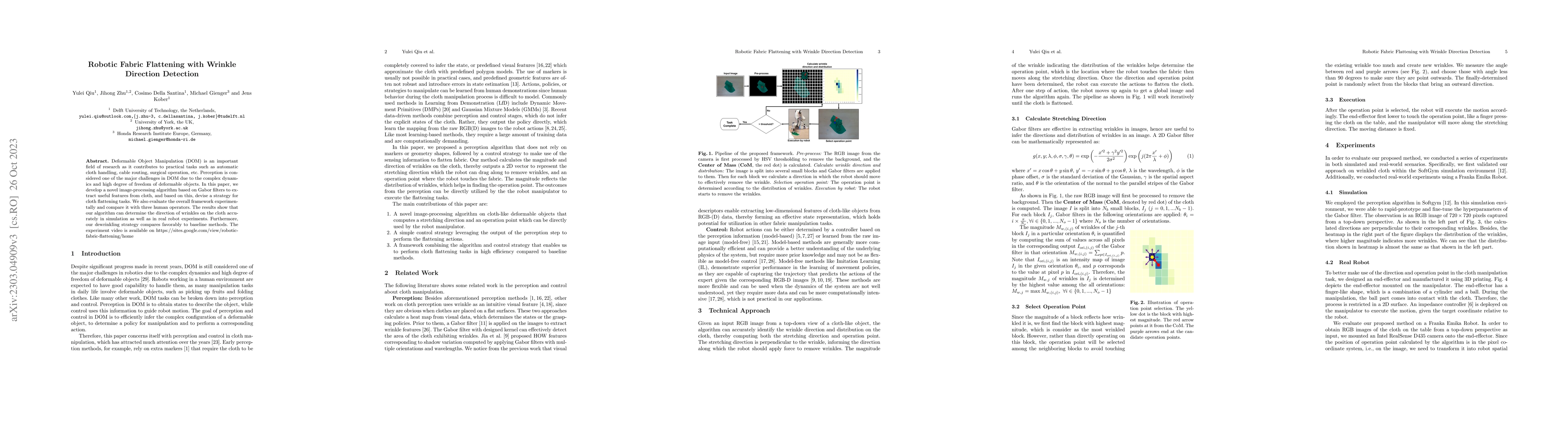 Thumbnail for Robotic Fabric Flattening with Wrinkle Direction Detection