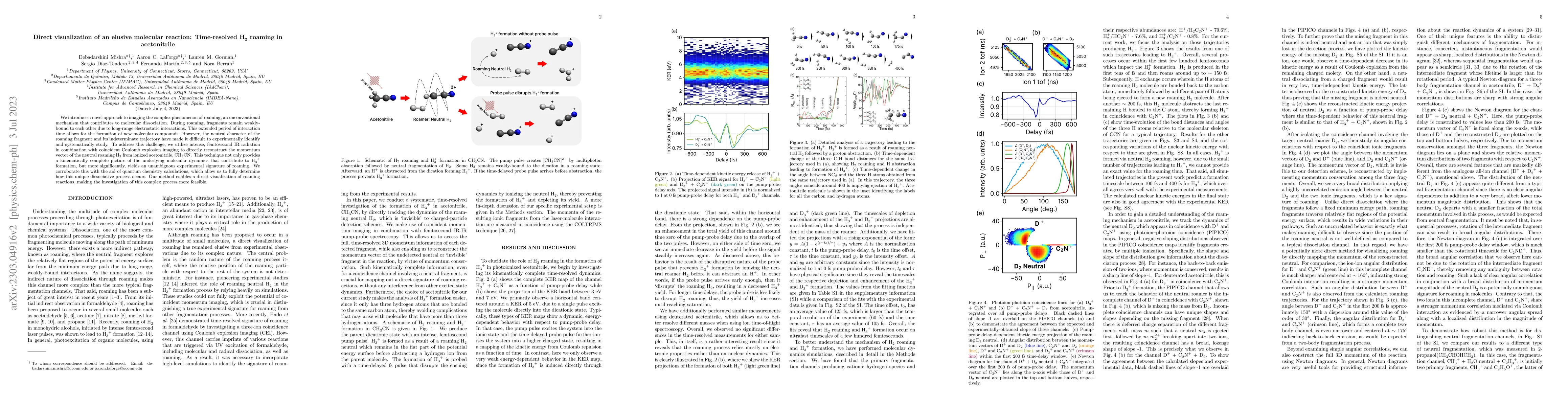 Thumbnail for Time-resolved imaging of an elusive molecular reaction: hydrogen roaming
  in acetonitrile