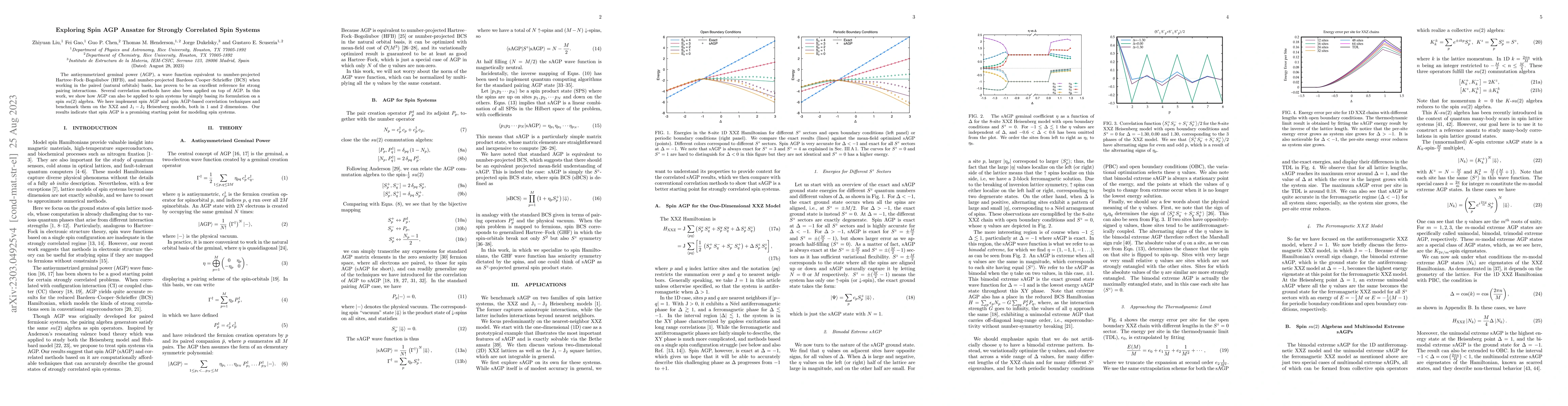 Thumbnail for Exploring Spin AGP Ansatze for Strongly Correlated Spin Systems