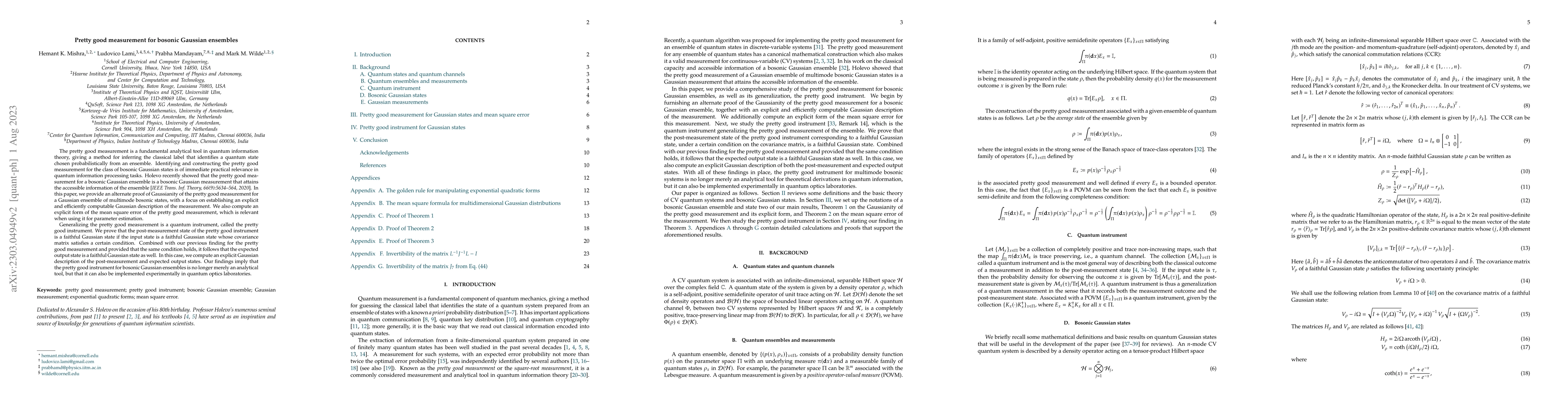 Thumbnail for Pretty good measurement for bosonic Gaussian ensembles