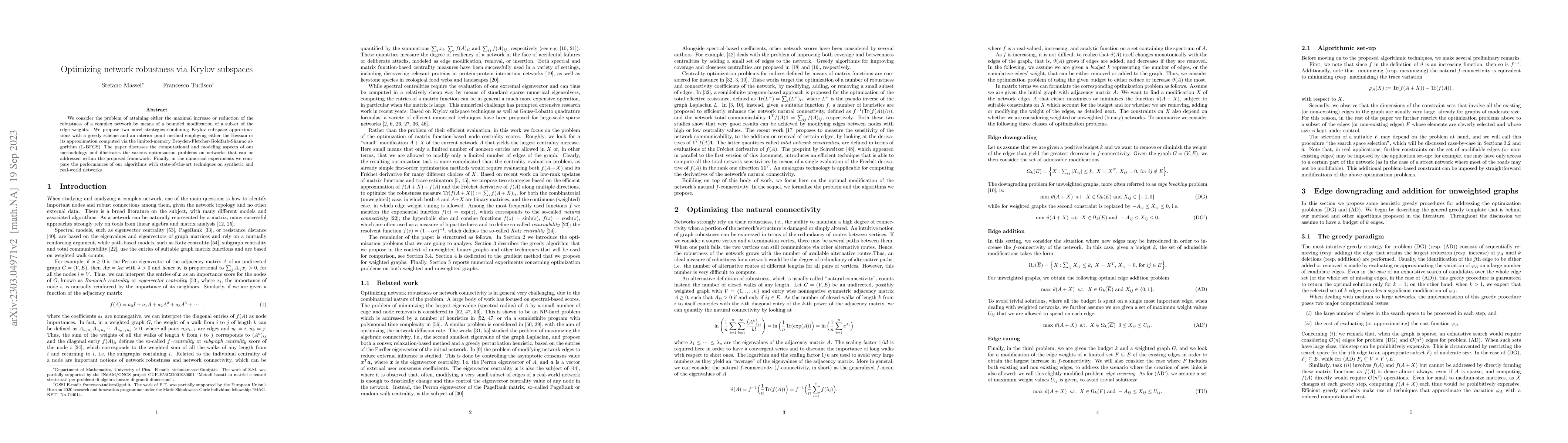Thumbnail for Optimizing network robustness via Krylov subspaces