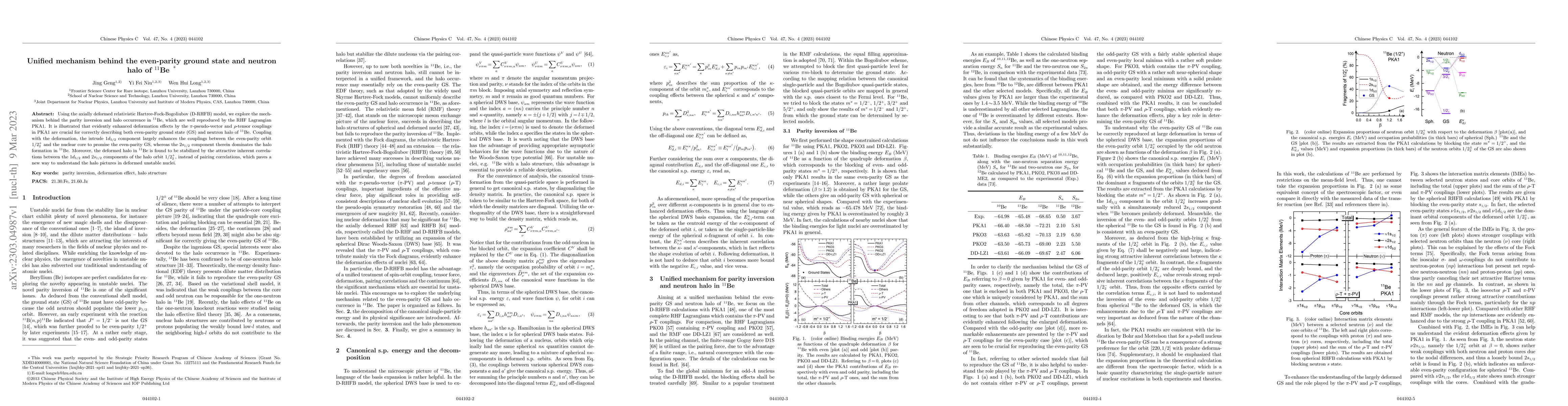 Thumbnail for Unified mechanism behind the even-parity ground state and neutron halo
  of $^{11}$Be