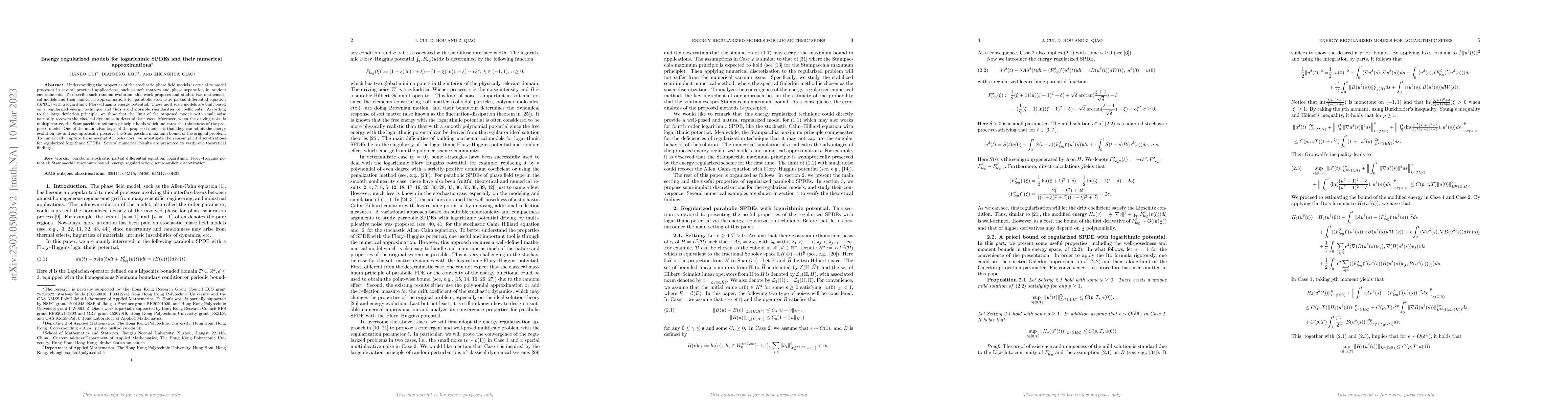 Thumbnail for Energy regularized models for logarithmic SPDEs and their numerical
  approximations