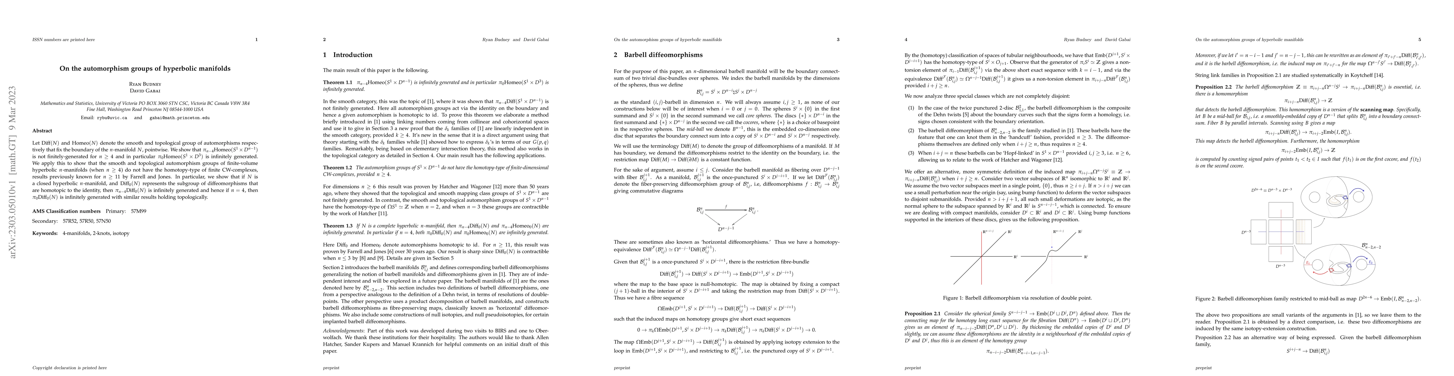 Thumbnail for On the automorphism groups of hyperbolic manifolds
