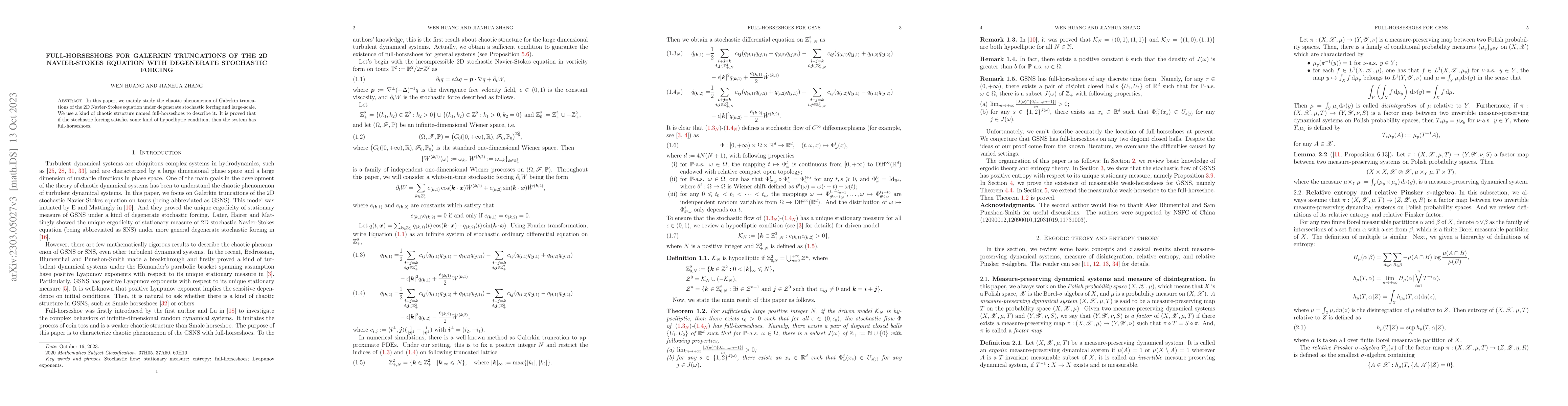 Thumbnail for Full-horseshoes for the Galerkin truncations of 2D Navier-Stokes
  equation with degenerate stochastic forcing