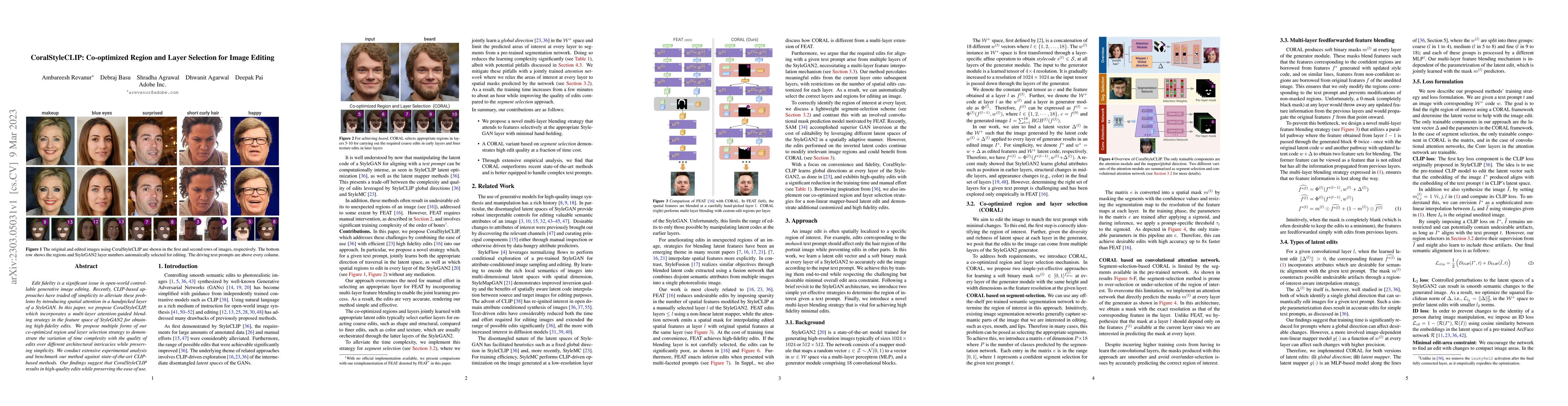 Thumbnail for CoralStyleCLIP: Co-optimized Region and Layer Selection for Image
  Editing