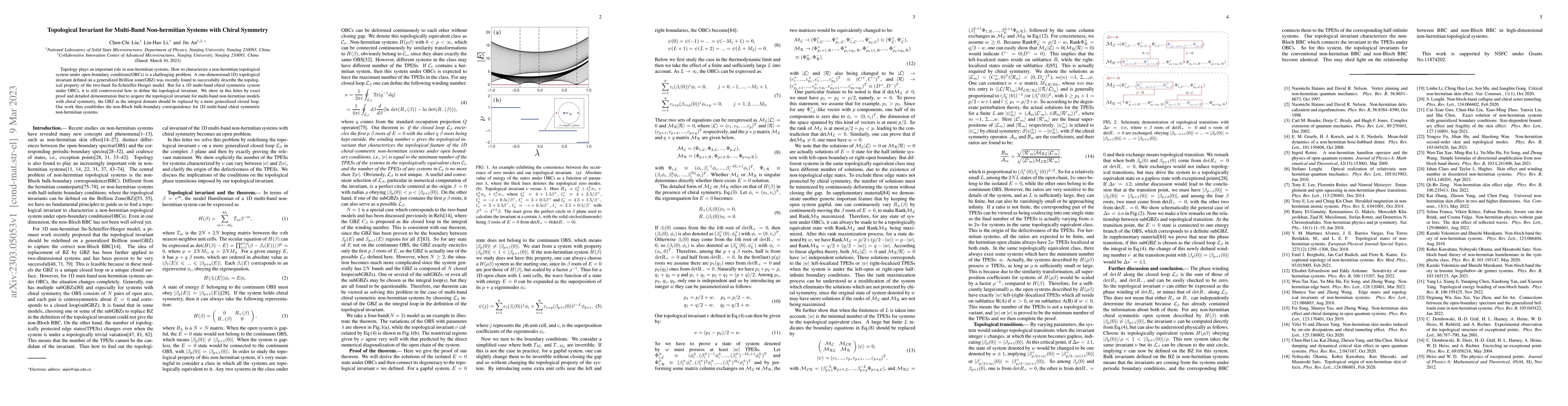 Thumbnail for Topological Invariant for Multi-Band Non-hermitian Systems with Chiral
  Symmetry