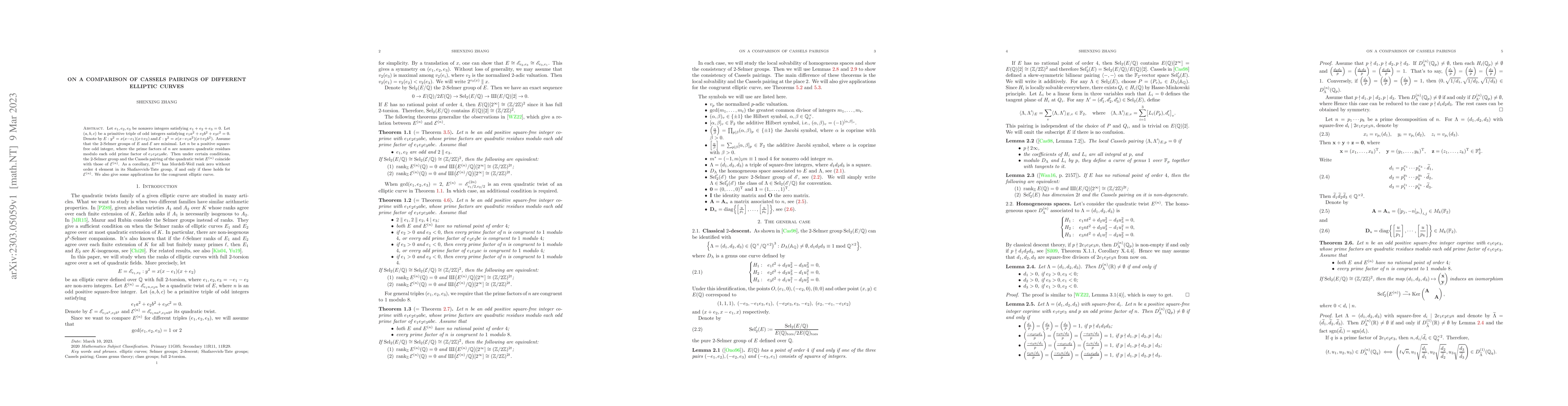 Thumbnail for On a comparison of Cassels pairings of different elliptic curves
