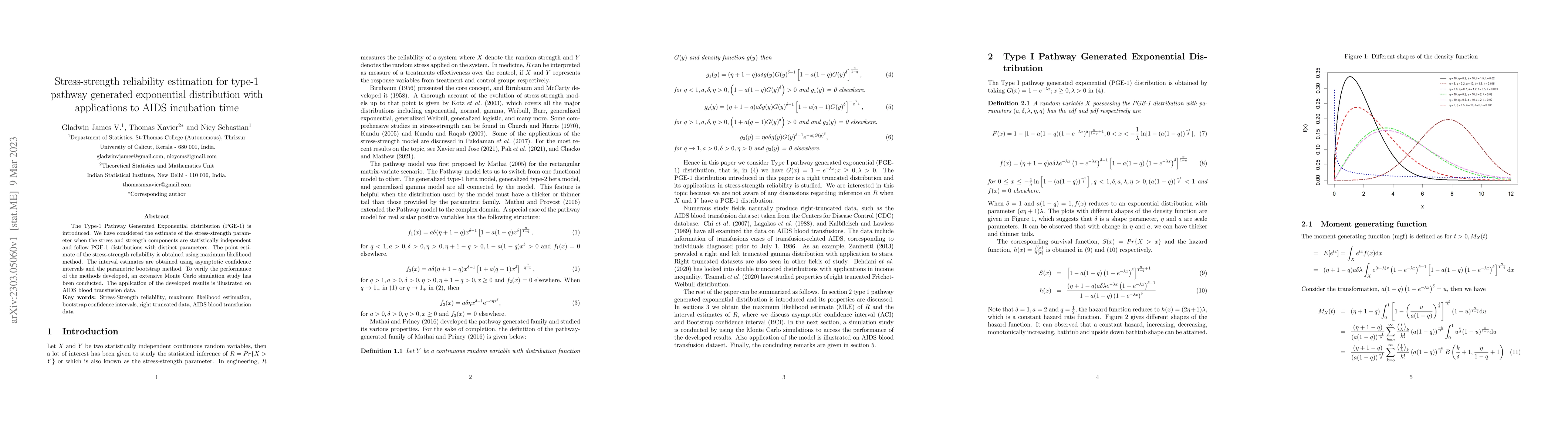 Thumbnail for Stress-strength reliability estimation for type-1 pathway generated
  exponential distribution with applications to AIDS incubation time