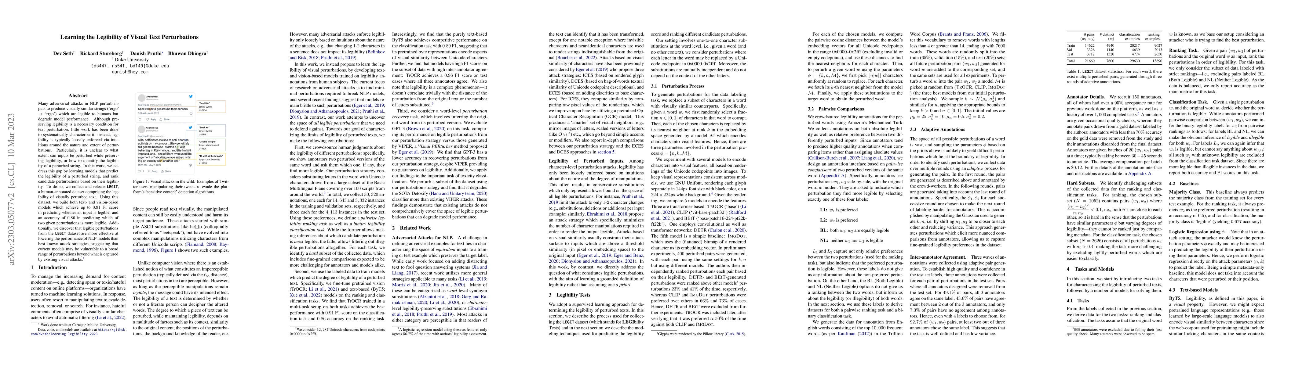 Thumbnail for Learning the Legibility of Visual Text Perturbations