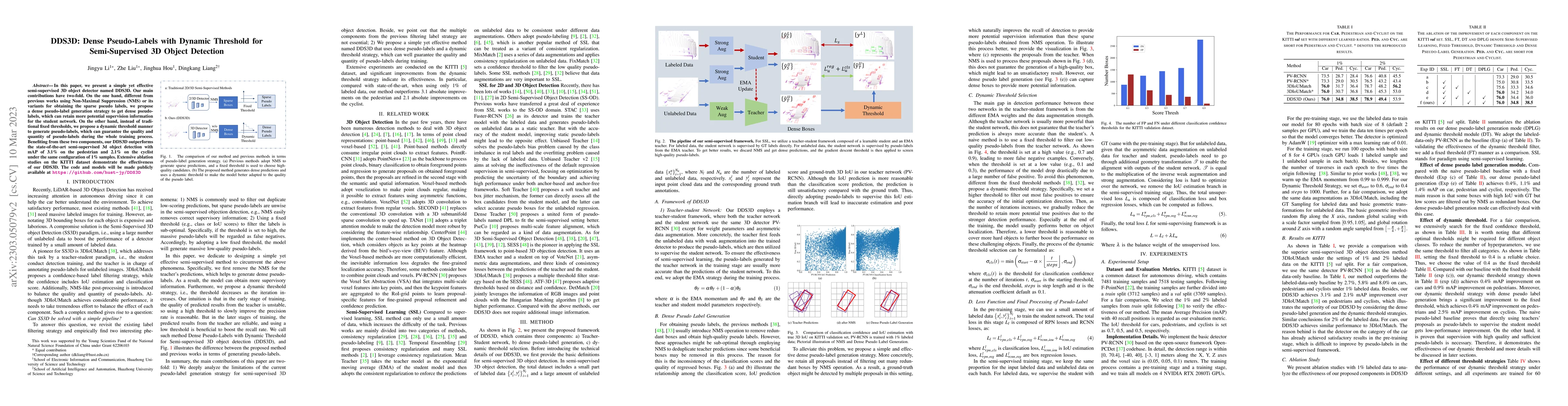 Thumbnail for DDS3D: Dense Pseudo-Labels with Dynamic Threshold for Semi-Supervised 3D
  Object Detection