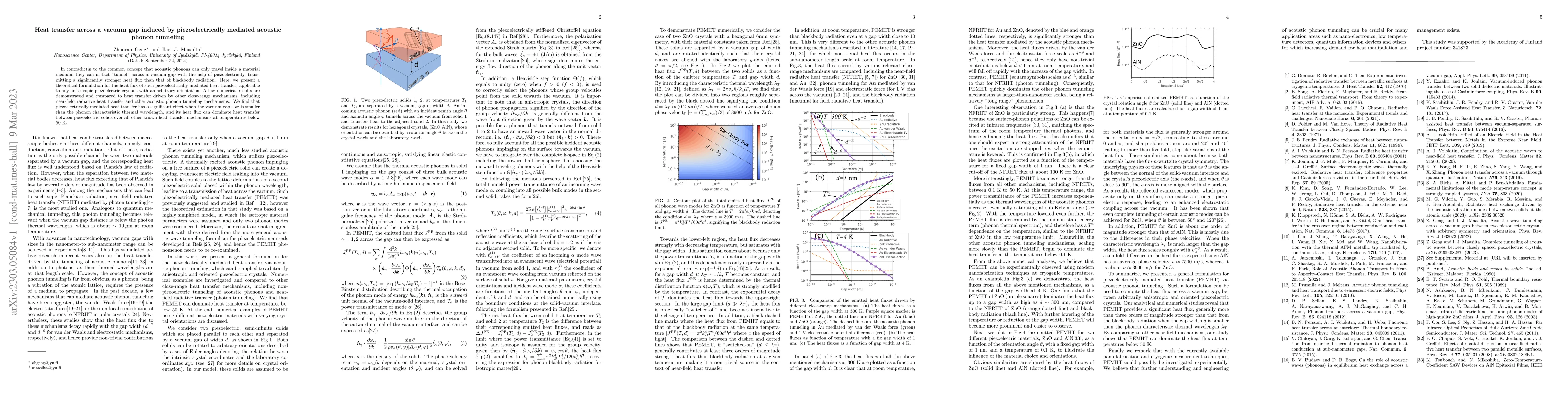Thumbnail for Heat transfer across a vacuum gap induced by piezoelectrically mediated
  acoustic phonon tunneling