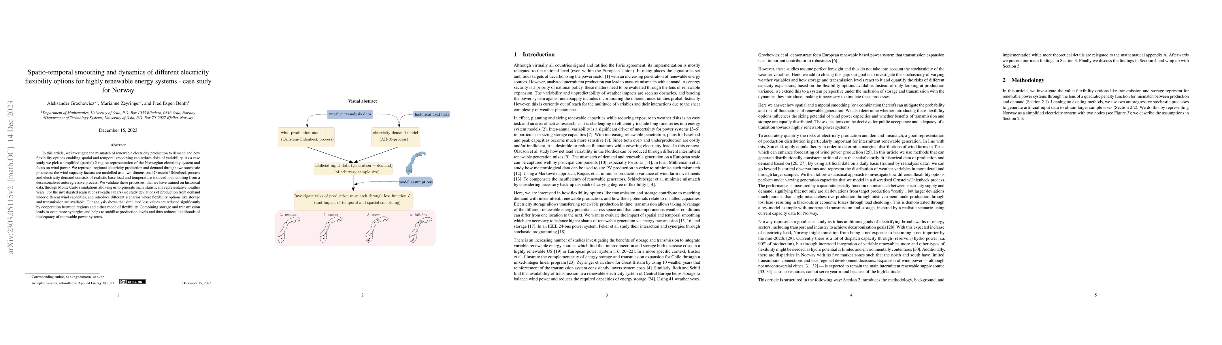 Thumbnail for Spatio-temporal smoothing and dynamics of different electricity
  flexibility options for highly renewable energy systems -- Case study for
  Norway