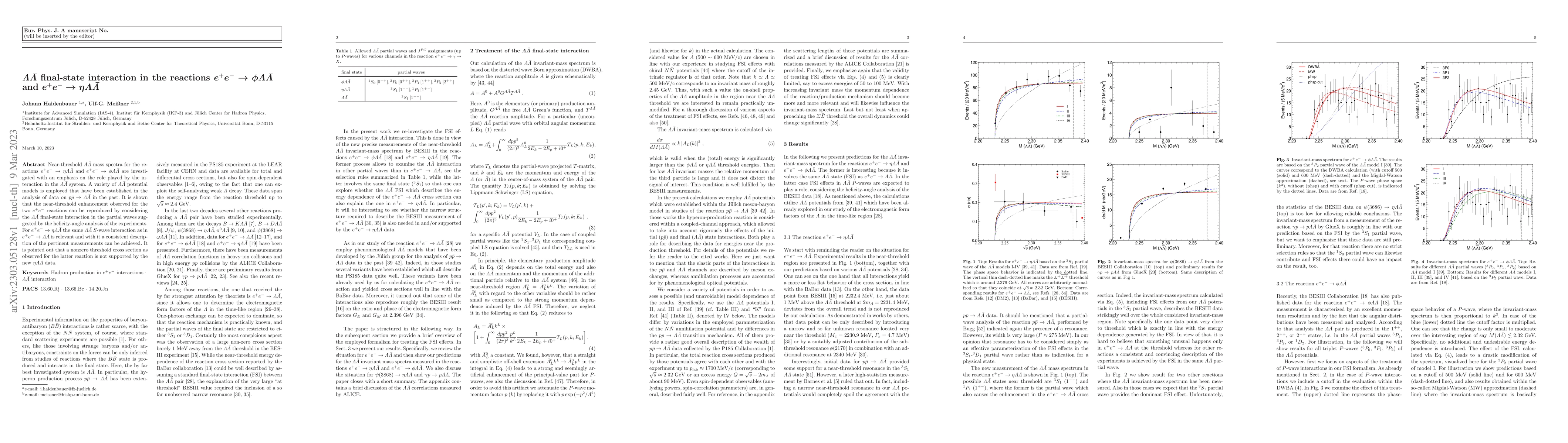 Thumbnail for $\Lambda\bar\Lambda$ final-state interaction in the reactions $e^+e^-\to
  \phi\Lambda \bar \Lambda$ and $e^+e^- \to \eta\Lambda \bar \Lambda$
