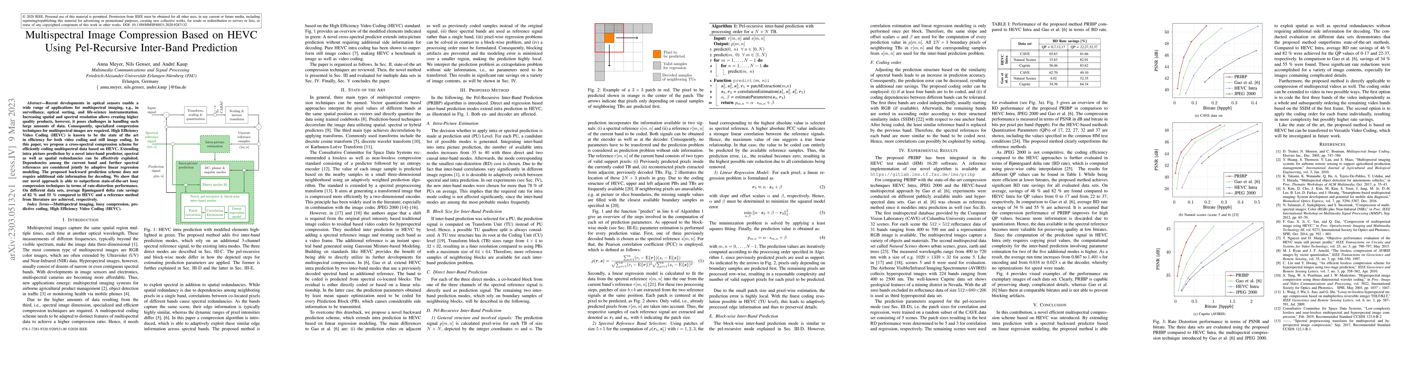 Thumbnail for Multispectral Image Compression Based on HEVC Using Pel-Recursive
  Inter-Band Prediction