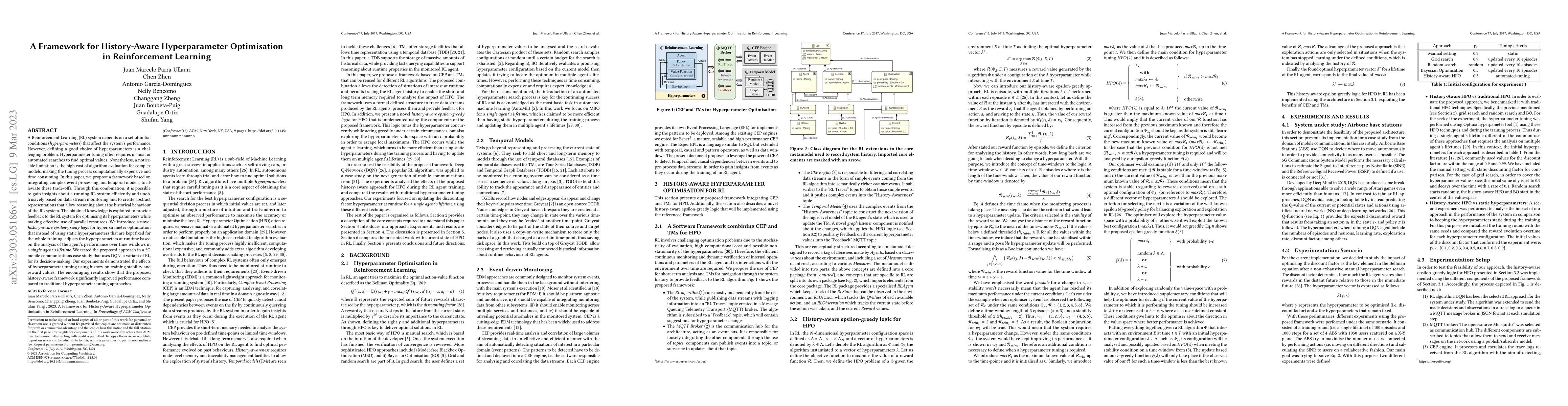 Thumbnail for A Framework for History-Aware Hyperparameter Optimisation in
  Reinforcement Learning