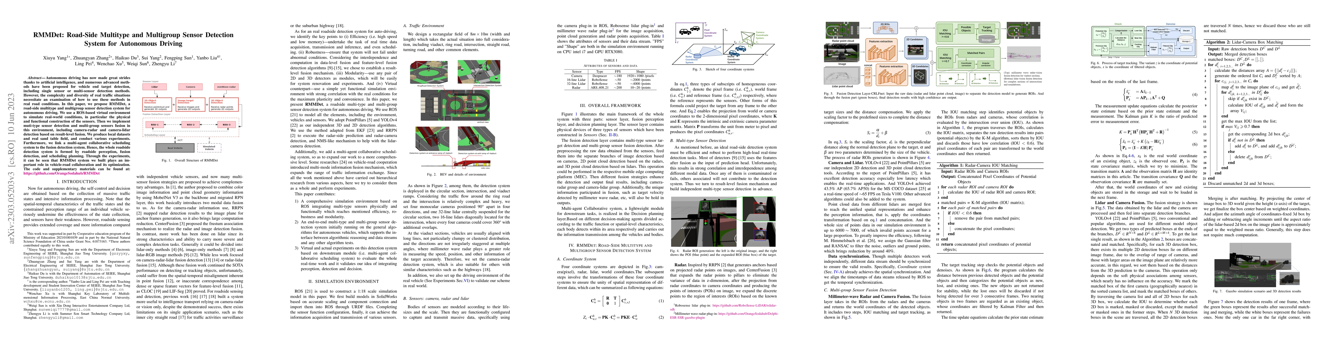 Thumbnail for RMMDet: Road-Side Multitype and Multigroup Sensor Detection System for
  Autonomous Driving